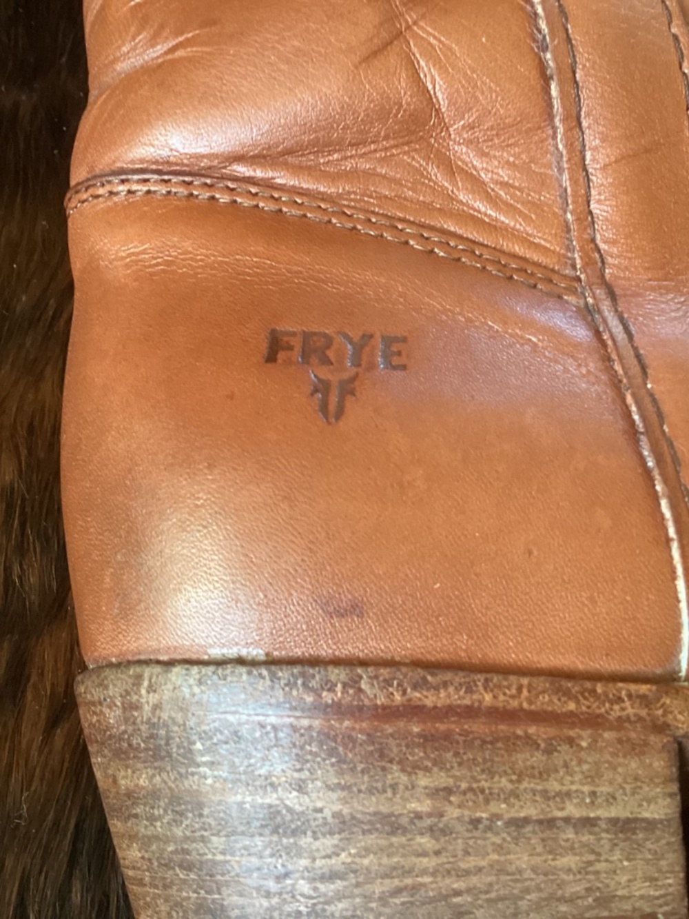 Beautiful Rare Vintage Frye Campus Fold Over Reddish Brown Tall Leather Boots🌺 - Picture 13 of 15